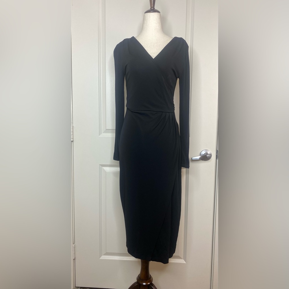 Banana Republic Black Faux Wrap Dress Size XS
